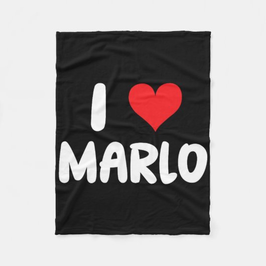 Ich liebe Marlo - Herz - Name Fleecedecke (Vorderseite)