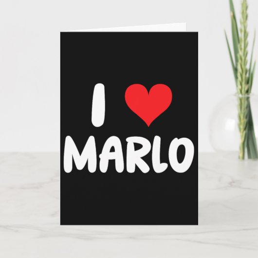 Ich liebe Marlo - Herz - Name Karte (Vorderseite)