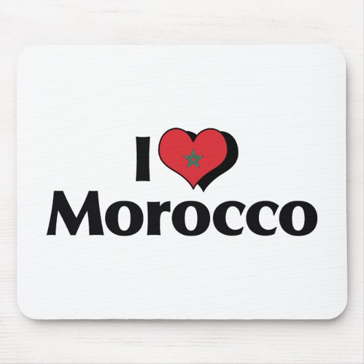 Ich liebe Marokko-Flagge Mousepad (Vorne)