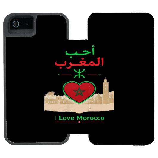 Ich liebe Marokko Incipio iPhone Geldbeutel-Hülle (Folio Geöffnet)