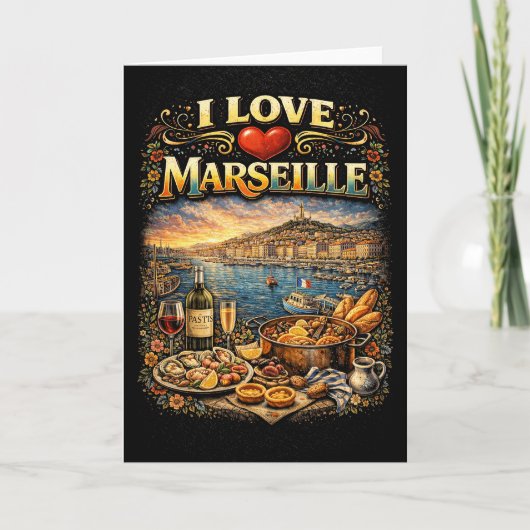 Ich liebe Marseille Feiertagskarte (Vorderseite)