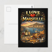 Ich liebe Marseille Postkarte (Vorne/Hinten)