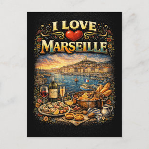 Ich liebe Marseille Postkarte