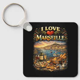 Ich liebe Marseille Schlüsselanhänger