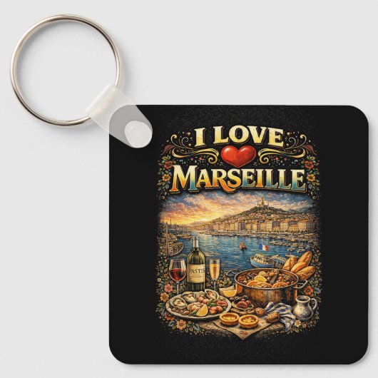 Ich liebe Marseille Schlüsselanhänger (Vorderseite)