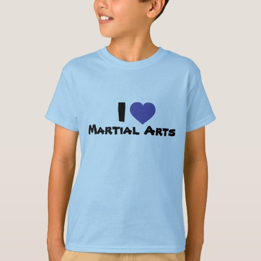 Ich Liebe Martial Arts Blue T-Shirt (Vorderseite)