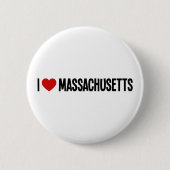 Ich liebe Massachusetts • Ich ♥ Massachusetts Rund Button (Vorderseite)