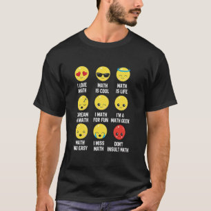 Ich Liebe Mathe Emoji Emoticons, Lehrer Mathletes  T-Shirt