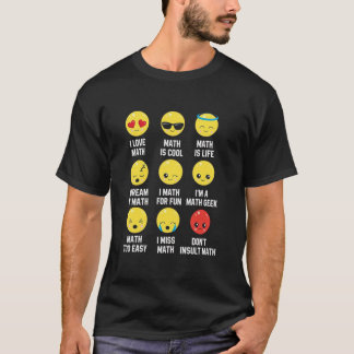 Ich Liebe Mathe Emoji Emoticons, Lehrer Mathletes  T-Shirt