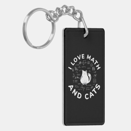 Ich Liebe Mathe und Katzen Funny Cat Lover und Mat Schlüsselanhänger (Vorderseite links)