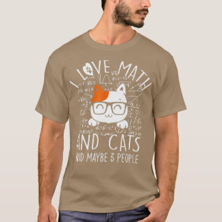 Ich Liebe Mathe und Katzen Funny Cat Lover und Mat T-Shirt