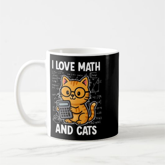 Ich liebe Mathe und Katzen Kaffeetasse (Links)