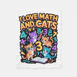 Ich liebe Mathe und Katzen Lehrer Student Fleecedecke