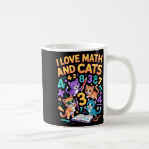 Ich liebe Mathe und Katzen Lehrer Student  Kaffeetasse