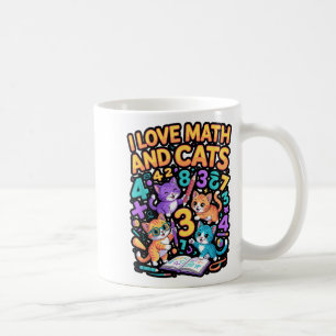 Ich liebe Mathe und Katzen Lehrer Student Kaffeetasse