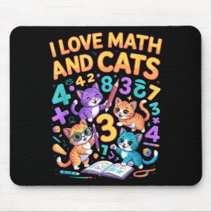 Ich liebe Mathe und Katzen Lehrer Student Mousepad