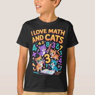 Ich liebe Mathe und Katzen Lehrer Student  T-Shirt