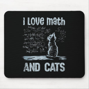 Ich liebe Mathe und Katzen Lustiger Katzenliebhabe Mousepad