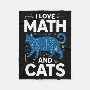 Ich liebe Mathe und Katzen Lustiger Lehrer Schüler Fleecedecke