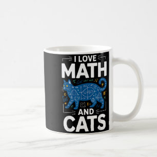 Ich liebe Mathe und Katzen Lustiger Lehrer Schüler Kaffeetasse