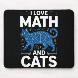 Ich liebe Mathe und Katzen Lustiger Lehrer Student Mousepad