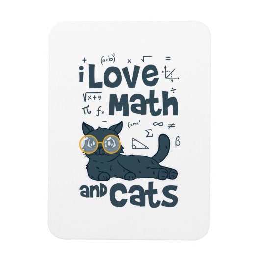Ich Liebe Mathe und Katzen Magnet (Vertikal)