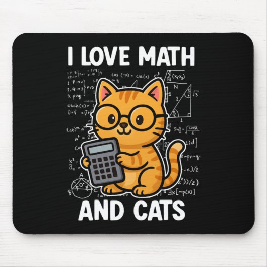 Ich liebe Mathe und Katzen Mousepad (Vorne)