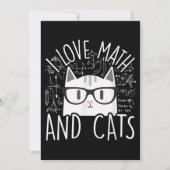 Ich Liebe Mathe und Katzen Niedliche Katze Einladung (Vorderseite)