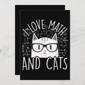 Ich Liebe Mathe und Katzen Niedliche Katze Einladung (Vorne/Hinten)