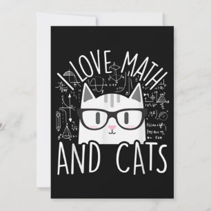 Ich Liebe Mathe und Katzen Niedliche Katze Einladung