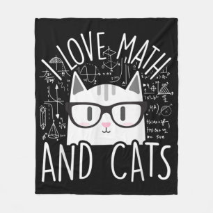Ich Liebe Mathe und Katzen Niedliche Katze Fleecedecke