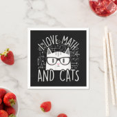 Ich Liebe Mathe und Katzen Niedliche Katze Serviette (Beispiel)