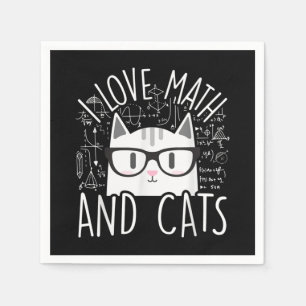 Ich Liebe Mathe und Katzen Niedliche Katze Serviette