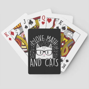 Ich Liebe Mathe und Katzen Niedliche Katze Spielkarten
