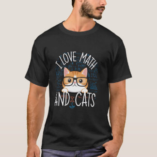 Ich liebe Mathe und Katzen Süßer nerdiger Lehrer T-Shirt