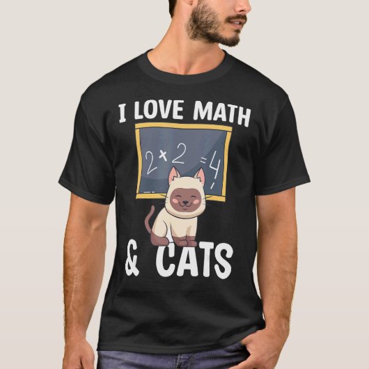 Ich liebe Mathe und Katzen T-Shirt (Vorderseite)