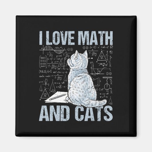 Ich liebe Mathe und Katzen Wissenschaftslehrer Sch Magnet (Vorne)