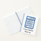 Ich Liebe Mathematik blau und weiß Notizblock (Innenseite)