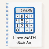 Ich Liebe Mathematik blau und weiß Notizblock (Vorderseite)