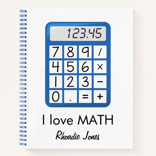 Ich Liebe Mathematik blau und weiß Notizblock (Vorderseite)