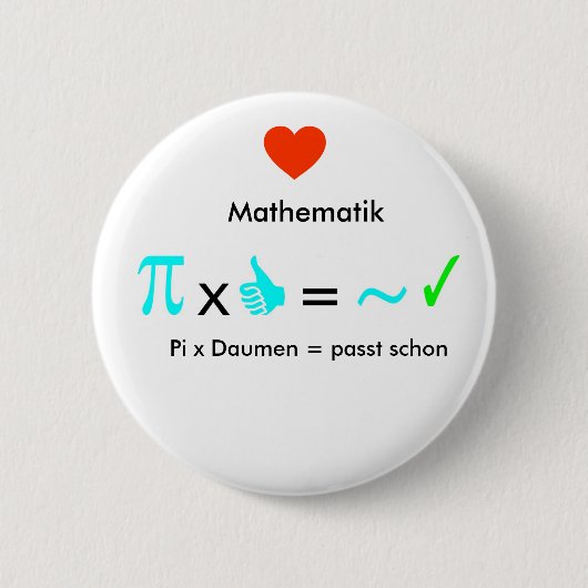 Ich liebe Mathematik Button (Vorderseite)