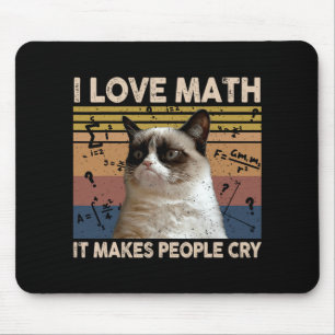 Ich Liebe Mathematik es macht Leute Cat Lover wein Mousepad