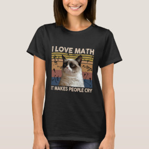 Ich Liebe Mathematik es macht Leute Cat Lover wein T-Shirt