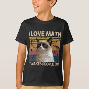 Ich Liebe Mathematik es macht Leute Cat Lover wein T-Shirt