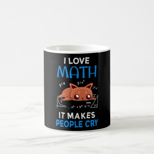 Ich Liebe Mathematik es macht Leute weinen Kaffeetasse (Mittel)