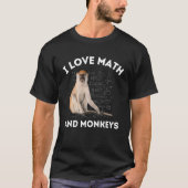 Ich Liebe Mathematik und Affen Affe Lover Algebra T-Shirt (Vorderseite)