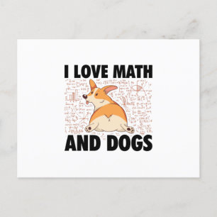 Ich Liebe Mathematik und Hunde   Mathematikspenden Postkarte