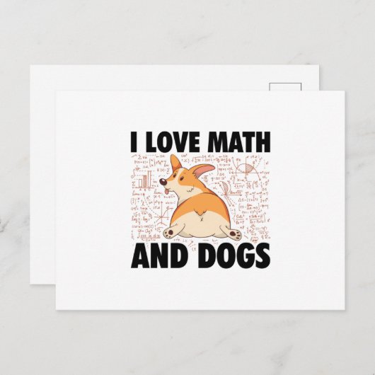 Ich Liebe Mathematik und Hunde | Mathematikspenden Postkarte (Vorne/Hinten)
