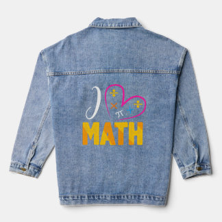 Ich Liebe Mathematik zurück zur Schule Jeansjacke