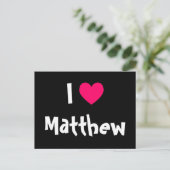 Ich liebe Matthew Postkarte (Stehend Vorderseite)